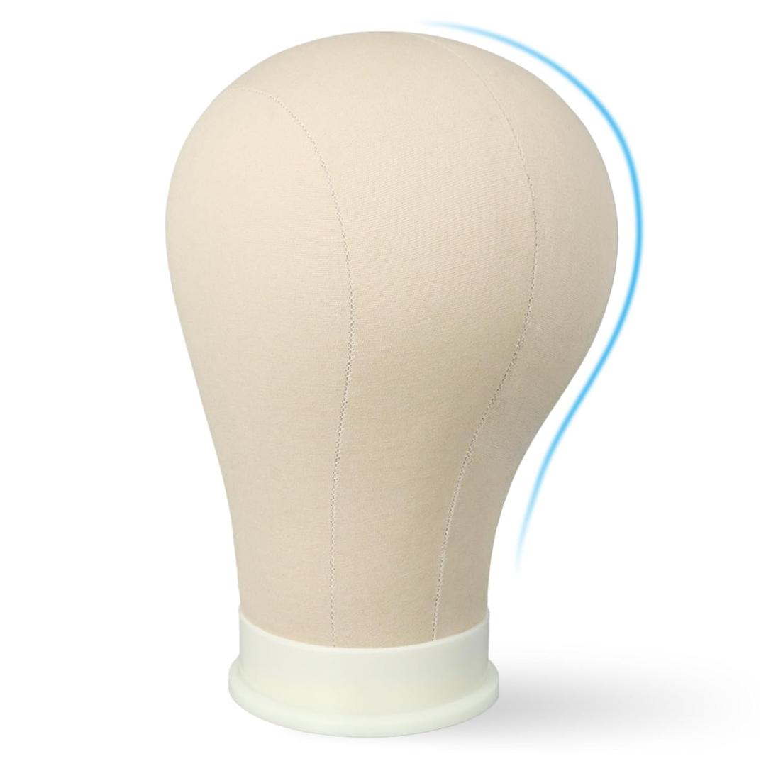 22 Inch Wig Head for Wig, Canvas Mannequin Head with Mount Hole, Manikin Head for Wig Making, Styling and Display, Head Contour More Realistic