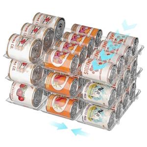TrendyBin Can Organizer for Pantry Soda Can Organizer Automatic Rolling Food Pantry Storage Rack Can Dispenser for Fridge Holds 36 Cans, Fits 5.8-Inch Soda and Can, Set of 9