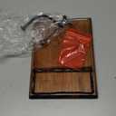 Elegant Flat Wooden Napkin Holder with Bird Design, Multifunctional Napkin Holder for Table, Kitchen, Outdoor Use Walnut Brown Wood Base Includes Space for Salt and Pepper Shakers