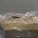 OIAHOMY Storage Basket, Woven Baskets for Storage, Cotton Rope Basket for toys,Towel Baskets for Bathroom - Pack of 3, Black & Brown (3 pcs-13x9.9x8.7)