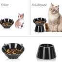 Detachable Elevated Cat Bowls, 15° Tilted Raised Cat Food Bowl Anti-Vomiting,Whisker Friendly, Adjustable Cat Dishes for Protecting Spine,Adult Kitten