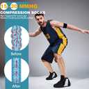 Hillban 2 Pair 15 - 25 Mmhg Wide Plus Size Calf Zipper Compression Socks for Women Men, Beige L-XL