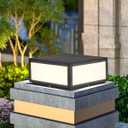 Pillar Lamp Post Light, Fence Deck Cap Light Lantern Column Lamp for Flat Surface Patio Garden Decoration with IP55 Waterproof E26 LED Bulb (Electric Powered) (W9.85*H6.5" 110V)