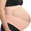 Momcozy Pregnancy Belly Band, CozySupport Ergonest Maternity Belly Band, Invisible Pregnancy Belt for Back, Abdomen, Waist (X-Large, Oyster Pink)