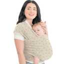 KeaBabies Baby Wrap Carrier - All in 1 Original Baby Carrier Newborn to Toddler Sling, Easy to Wear, Hands Free Bonding, Lightweight, Breathable Infant Wraps (Leafy) (One Size (Pack of 1))