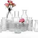 12 Pcs Glass Bud Vase Set, Small Glass Vases for Flowers, Mini Clear Bud Vases for Centerpieces, Wedding, Home, Office and Table Decoration, Clear