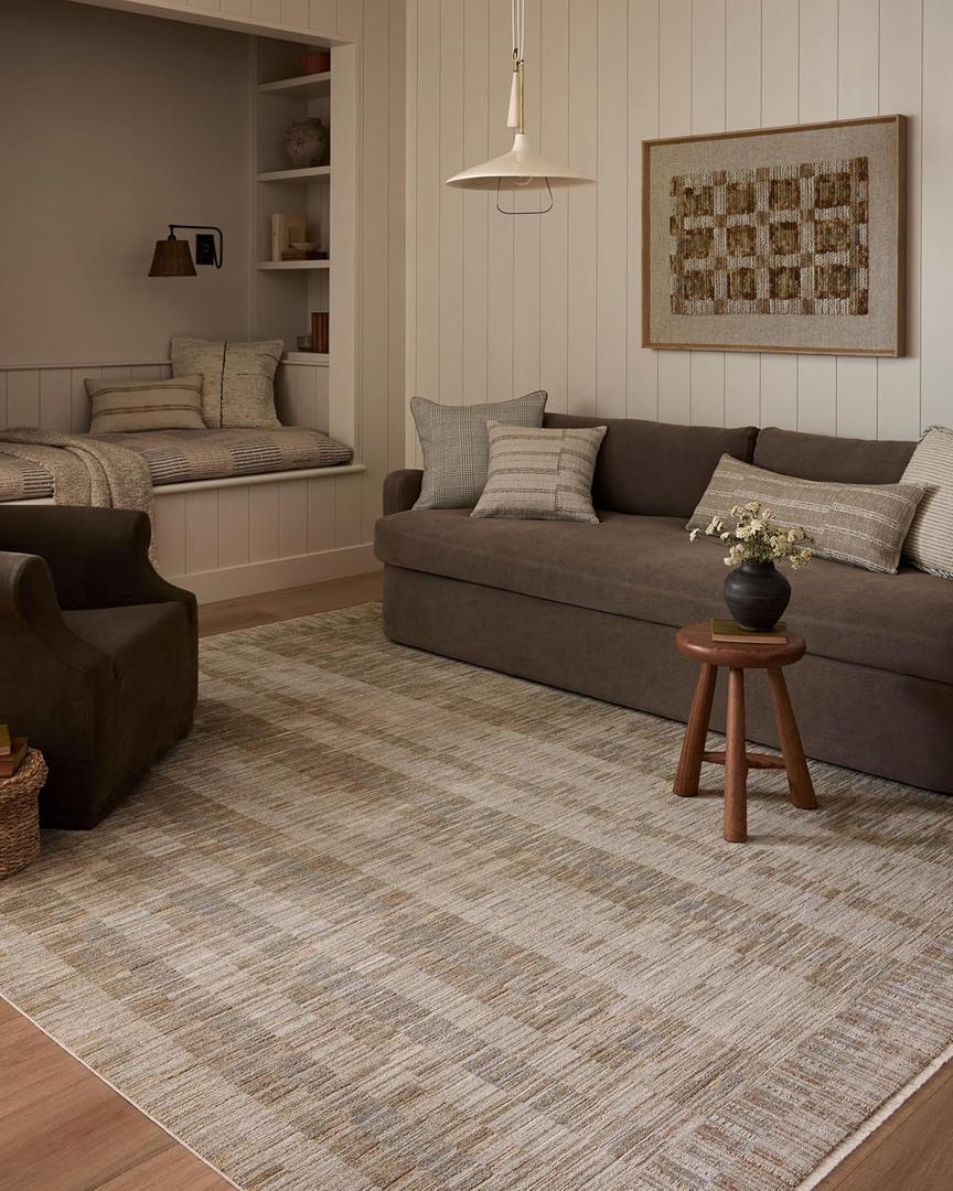 Loloi Amber Lewis Cali Collection CIL-05 Natural/Multi 6'-7" x 9'-2", .25" Pile Height, Area Rug