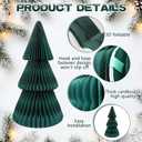31.1" Large Christmas Tree Honeycomb Paper Xmas Tree and Snowman Decorations Huge Folding 3D Home Centerpiece Christmas Honeycombs Decor for Xmas Indoor Home Holiday Winter Decor,2 Pcs,Green and White