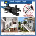 36" Modular 2-8FT Cable Railing Post Kit for Deck Surface Mount | 2 Stair Post Kit for 28-38° Stairway, 1/8" Wire Rope, Swage Cable Railing Kit, T304 Cable Railing System, No Handrail, Black