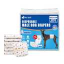 Pet Soft Dog Diapers Male - Disposable Male Dog Wraps Wetness Indicator, Ultra Absorbent Doggie Diapers Comfortable for Incontinence Excitable Urination, 50pcs Medium