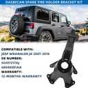 Dasbecan Spare Tire Holder Bracket Tire Carrier Rack Compatible with Jeep Wrangler JK 2007-2018 Replaces# 55397217AJ 68048581AA, High Center Mount 3rd Third Brake Light Assembly with Line,Black