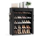 Shoe Rack with Cover, 5 Tier Shoe Organizer Storage for 20-24 Pair Shoes and Boots Large Shoe Storage Shelf Space Saving Vertical Shoe Rack for Closet, Front Door Entrance, Dorm, Garage