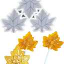 3D Maple Leaf Lollipop Mold Set 2 Pcs Maple Leaf Shaped Silicone Mold with 20 Pcs Lollipop Sticks Durable Mould for Resin Casting Epoxy Candy Chocolate Baking Cake Topper Decoration