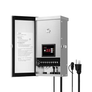 DEWENWILS 300W Landscape Lighting Transformer, 3 Independent Control Outputs, 120V AC to 12V/14V AC, Dusk to Dawn & Timer,Low Voltage Transformer for Spotlight, Pathway Light, Garden Light,Pool Light