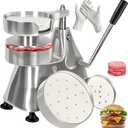JOHAKYU 3 - in - 1 Commercial Burger Patty Maker, Hamburger Beef Patty Press Stainless Steel Bowl, Heavy - Duty Meat Forming Processor(4/5/6 - inch), Burger Machine with 1200 Pcs Patty Papers