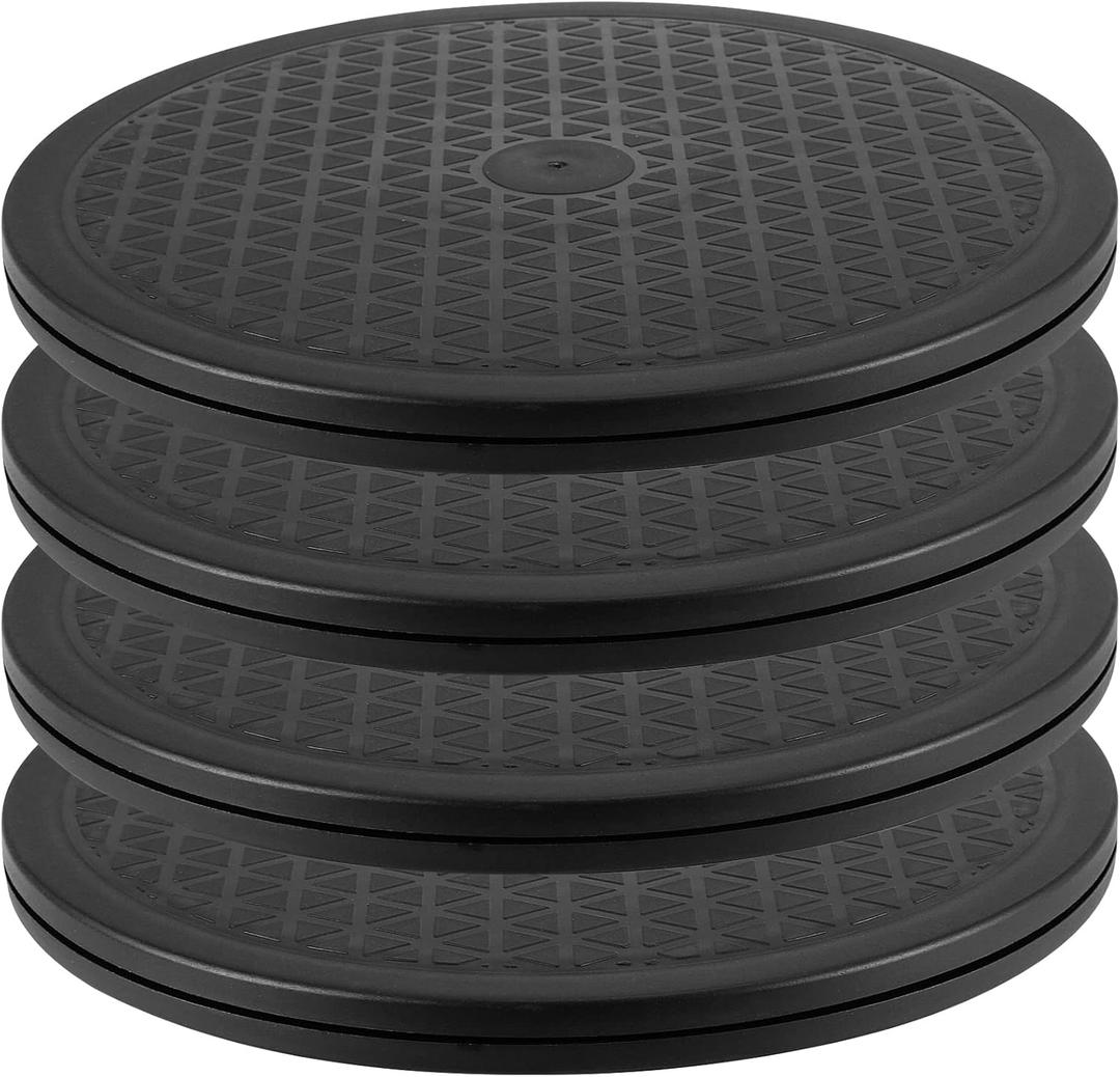 MUKCHAP 4 Pack 10 Inch Rotating Swivel Stand Turntable, 360 Round Swivel Turntable with Steel Ball Bearings, Multi-use Lazy Susan for Various Utility Uses, 55 Lbs Carrying Capacity