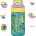 Zak Designs 16oz Riverside Desert Life Kids Water Bottle with Straw and Built in Carrying Loop Made of Durable Plastic, Leak-Proof Design for Travel, 2PK Set