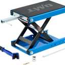 Orion Motor Tech Motorcycle Lift, 1100lb Motorcycle Scissor Lift Jack with Wide Deck T Handle 3/8" Socket, Motorbike Center Stand with Chain Brush, Crank Hoist Stand for ATV Dirt Bike Cruiser, Blue