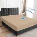 Mattress Protector Waterproof, Soft Breathable Mattress Cover Noiseless Machine Washable,  Mattress Bed Cover, King, Taupe