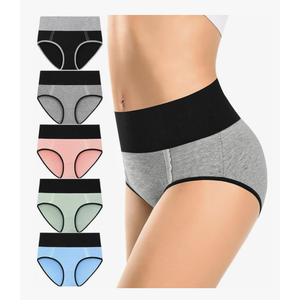 MISSWHO Cotton High Waisted Womens Underwear Soft Stretch Breathable Full Coverage Ladies Panties(Regular & Plus Size), XL