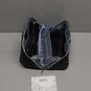 BOYATU Travel Makeup Bag Organizer Cosmetic Bag: 3 Pcs Set Large Capacity Make up Bag with Compartments - Waterproof Leather Toiletry Bags with Handle Travel Essentials Case Gifts for Women (01-Black)