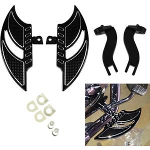 HDBUBALUS Motorcycle Floorboards Rear Passenger Foot Pegs Pedals + Brackets Mounting Kit Fit for Harley Touring Electra Road Glide Dyna Sportster