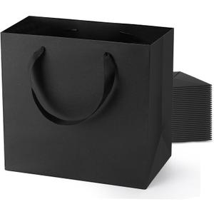 Generic Black Gift Bags With Handles: 12.5x4.5x11 Inch 50pcs Large Paper Bags Bulk For Party Shopping Wedding Birthday