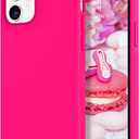 DOMAVER Case for iPhone 12 / iPhone 12 Pro Smooth Liquid Silicone Soft Gel Rubber Microfiber Lining Cushion Protective Cover for iPhone 12/12 Pro(6.1 inch)- Hot Pink