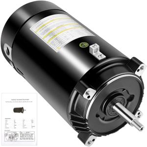 SP1610Z1MBK Pool Pump Motor 1HP, Replacement for Hayward Super Pump/Super II/MaxFlo/Northstar, 115/230V Dual Voltage, 3450 RPM, 56J Frame, 7.5/15A, 1045 Steel Threaded Shaft, Pool Motor