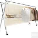 SONGMICS Clothes Drying Rack, Heavy-Duty Laundry Drying Rack, 56.3-93.7 Inches Extendable, Foldable Freestanding Airer, Stainless Steel, for Indoor Outdoor Use, Dove Gray ULLR903E01 ((56.3"-93.7")W)