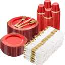 Goodluck 700 Piece Red Dinnerware Set for 100 Guests