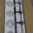 5 Light Modern Bathroom Light Fixtures Over Mirror, Black Vanity Lights for Bathroom Wall Sconces with Milky White Glass Shades, E26 Socket (Bulbs Not Included)