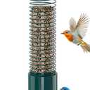 Squirrel Proof Bird Feeder, Metal Bird Feeders for Outdoors Hanging, 3.6LB Large Seeds Capacity for Wild Birds, Finch, Cardinal, Blue Jay, Chickadee, Green