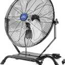 iLiving Wall Mounted/Floor Stand Variable 20 Inches Speed Indoor/Outdoor Fan, Industrial grade for Patio, Greenhouse, Garage, Workshop, and Loading Dock, 4650 CFM, Black