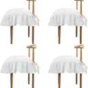 4 Pcs Ruffle Chair Cushions Cover 17.5''x17.5'' French Chair Pad Slipcover with Ties Ruffled Skirt Seat Cover Farmhouse Decor Covers Only, for Home Dining Kitchen Chairs Cushion (White)