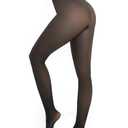 Apriddeo One-Seam Warm Fleece Lined Tights Women Fake Translucent Pantyhose High Waist Thermal Leggings Sheer Winter Tights Size Small