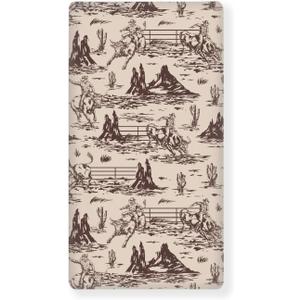 Western Baby Crib Sheets for Boys Girls American Cowboy Fitted Crib Sheet for Standard Crib and Toddler Mattress Cute Baby Mattress Sheets Toddler Bed Sheet 52x28x8 in (Brown)