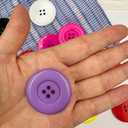 3 x Large Resin Sewing Buttons, 1-1/2 inch,38mm, 4-Hole, Multicolored Craft Buttons for DIY Projects, 30 Pack (Multicolored)
