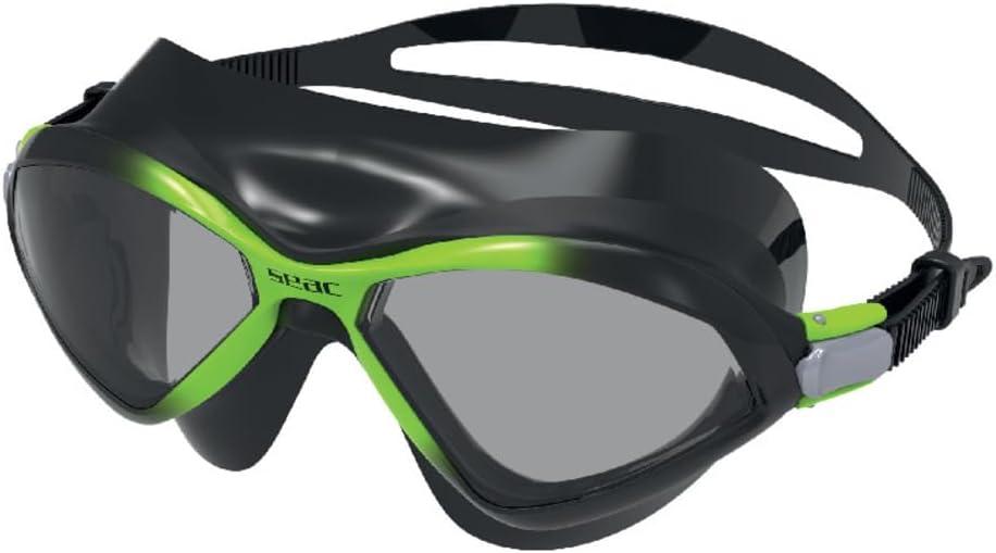 SEAC Diablo Swimming Mask Goggles for Men and Women for use in the Pool and Open Water (Black/Lime)