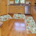 Homcomoda Boho Floral Kitchen Rugs Sets 3 Piece with Runner Kitchen Mats for Floor Non Slip Kitchen Rugs and Mats Washable Kitchen Runner Rug Sets for Hallway Laundry Kitchen, 20"x32"+20"x32"+20"x47"