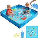 Portable Beach Puddle 3.9 x 3.9 FT, Foldable Play Pool for Toddlers and Kids, No Dig No Inflate, with Carrying Bag for Beach, Backyard and Travel