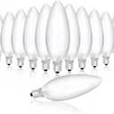 12 Pack Candelabra Light Bulbs 40 Watt 120V B10 Candle Bulbs Replacement E12 Standard Base Clear Dimmable Decorative Light Bulbs for Chandeliers Ceiling Fan Fireplace