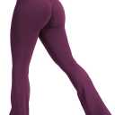 YEOREO Boost Workout Mini Flare Leggings for Women Hidden Scrunch High Waisted Seamless Gym Leggings Brinklie 30" Yoga Pants, Purple, S/M