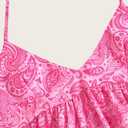 Women's Paisley Halter Mini Dress Summer Tie Backless A Line Flowy Dresses Beach Vacation Clothes (M)