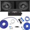 Skar Audio Dual 12" Complete 2,400 Watt SDR Series Subwoofer Bass Package - Includes Loaded Enclosure with Amplifier