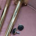 DAGONHIL Mid Century Modern Upholstered Accent Chair,Petal Vanity Chair,Retro Leisure Velvet Single Sofa with Golden Metal Legs for Living Room/Bedroom(Light Pink)