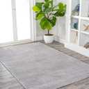 JONATHAN Y Haze Solid Low-Pile Light Gray Indoor Area Rug 5x8, Coastal,Bohemian,Minimalist,Classic, Easy-Cleaning for Living Room,Bedroom,Kitchen,Pet Friendly,Non-Shedding (SEU100K-5)