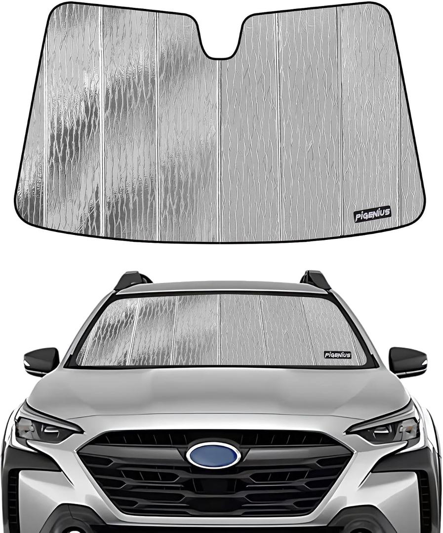 Pigenius Windshield Sunshade for Subaru Legacy/Outback 2023-2025 Eyesight, Reversible Silver/Black