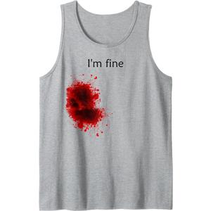 I'm Fine Bloody Wound Halloween Gross Costume Tank Top, 3Y