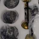 MOKATNG Bathroom Light Fixtures, 3-Light Smokegray Vanity Lights with Unique Leaf Texture Glass Shade, Modern Matte Black and Gold Bathroom Wall Lamp for Mirror Hallway Cabinet Living Room